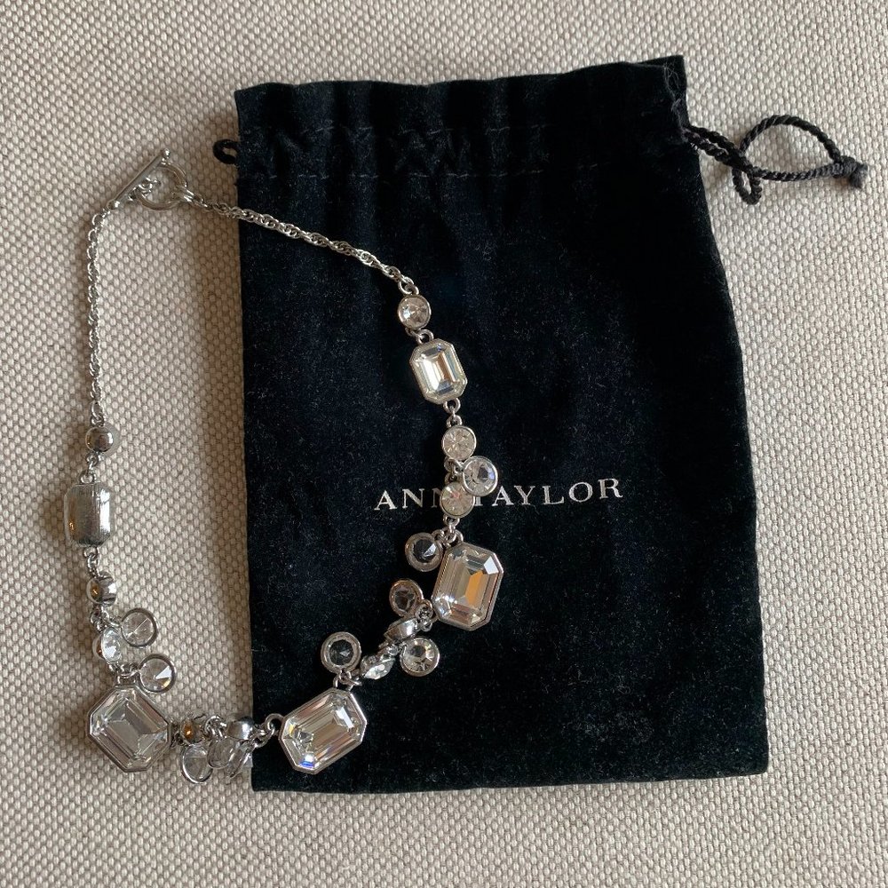 Ann Taylor Silver and Diamond Statement Necklace